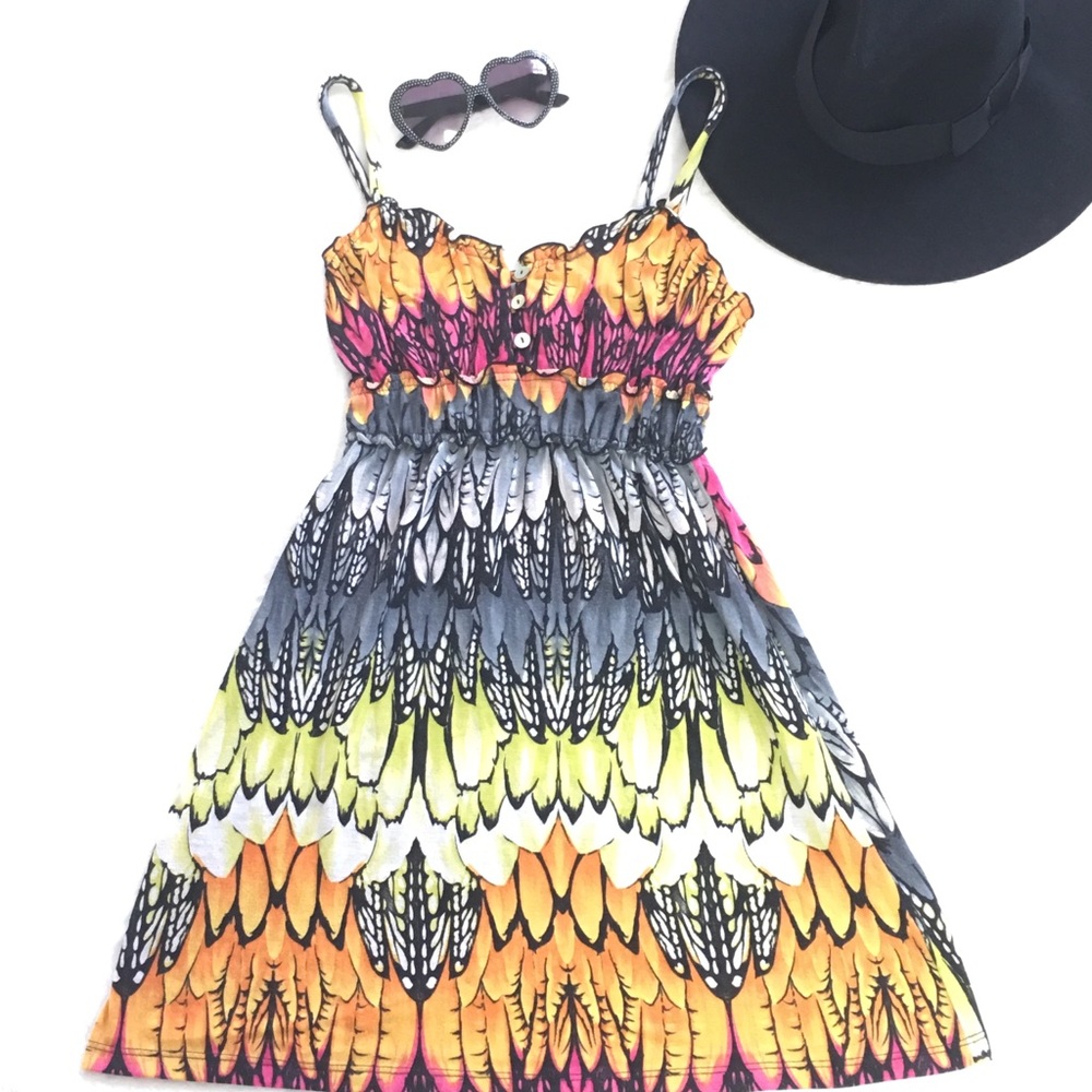SUN DRESS BUTTERFLY PRINT MEDIUM MINI